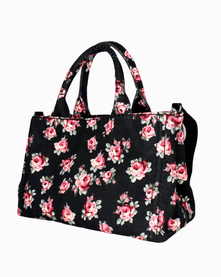 Bolsa Prada Original Floral Canvas Giardiniera feminina